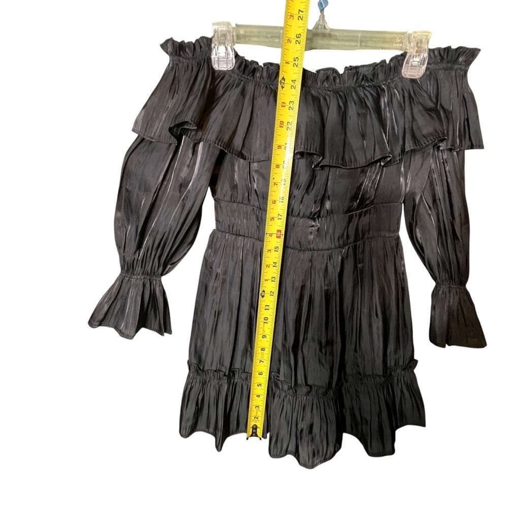 Vietnamese Mini Dress Off Shoulder Tiered Ruffle Long Sleeve Señorita - Picture 7 of 14